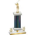 Premium Single Black Carbon Fiber Year Golf Trophy