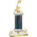 Premium Single Black Carbon Fiber First Place Golf Trophy