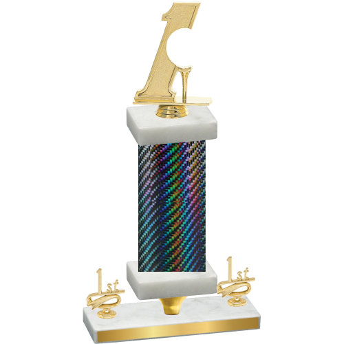 Premium Single Black Carbon Fiber First Place Golf Trophy