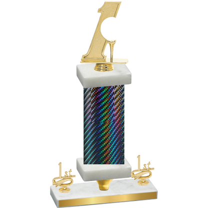 Premium Single Black Carbon Fiber First Place Golf Trophy