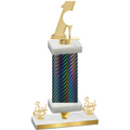 Premium Single Black Carbon Fiber Third Place Golf Trophy