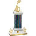 Premium Single Black Carbon Fiber Fourth Place Golf Trophy