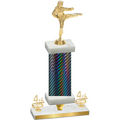 Premium Single Black Carbon Fiber Fourth Place Karate Trophy