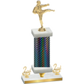 Premium Single Black Carbon Fiber Second Place Karate Trophy