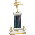 Premium Single Black Carbon Fiber Victory Karate Trophy