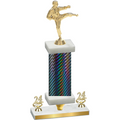 Premium Single Black Carbon Fiber Year Karate Trophy