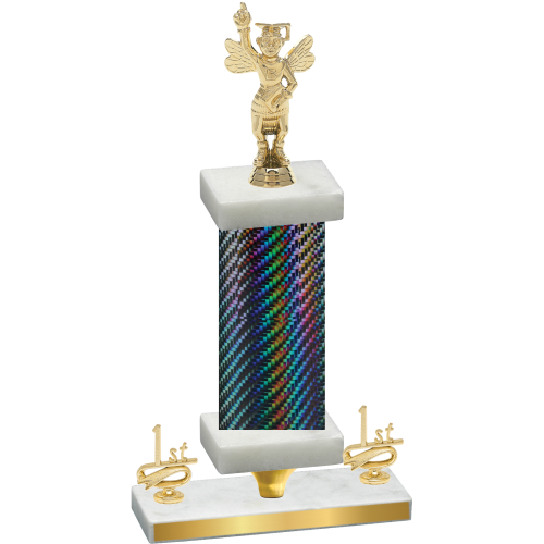 Premium Single Black Carbon Fiber First Place Academics Trophy