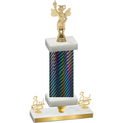 Premium Single Black Carbon Fiber Third Place Academics Trophy