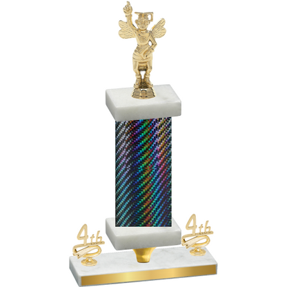 Premium Single Black Carbon Fiber Fourth Place Academics Trophy
