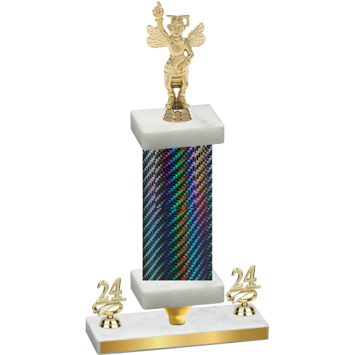 Premium Single Black Carbon Fiber Year Academics Trophy