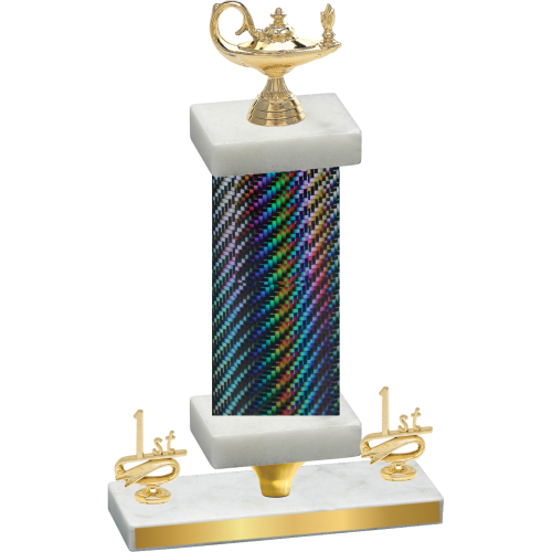 Premium Single Black Carbon Fiber First Place Academics Trophy
