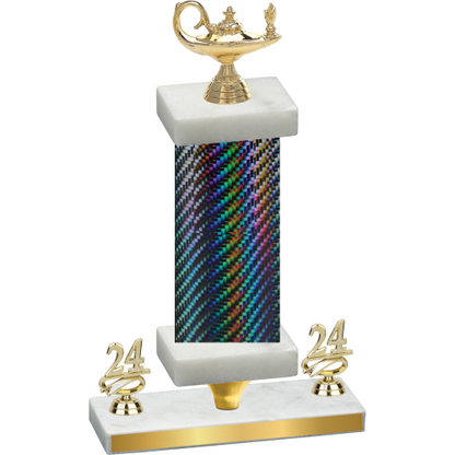 Premium Single Black Carbon Fiber Year Academics Trophy