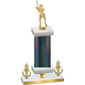 Premium Single Black Carbon Fiber Victory Baseball Trophy