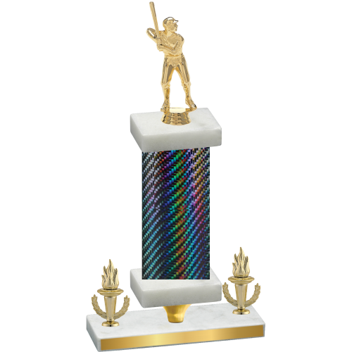 Premium Single Black Carbon Fiber Victory Baseball Trophy
