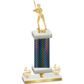 Premium Single Black Carbon Fiber Fourth Place Softball Trophy