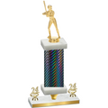 Premium Single Black Carbon Fiber Year Softball Trophy