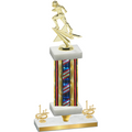 Premium Single Flag USA First Place Football Trophy
