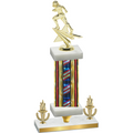 Premium Single Flag USA Victory Football Trophy