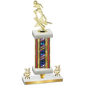 Premium Single Flag USA Year Football Trophy
