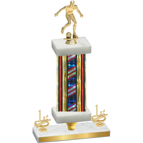 Premium Single Flag USA First Place Soccer Trophy