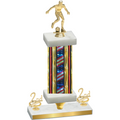 Premium Single Flag USA Second Place Soccer Trophy
