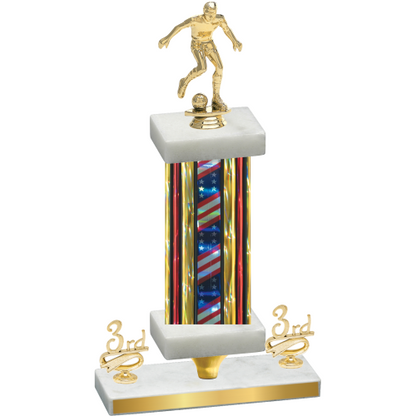 Premium Single Flag USA Third Place Soccer Trophy