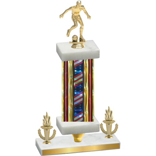 Premium Single Flag USA Victory Soccer Trophy