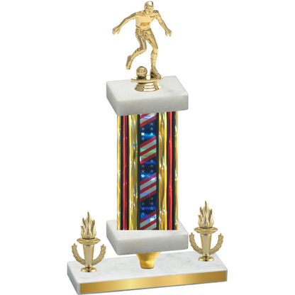 Premium Single Flag USA Victory Soccer Trophy