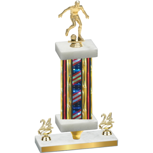 Premium Single Flag USA Year Soccer Trophy
