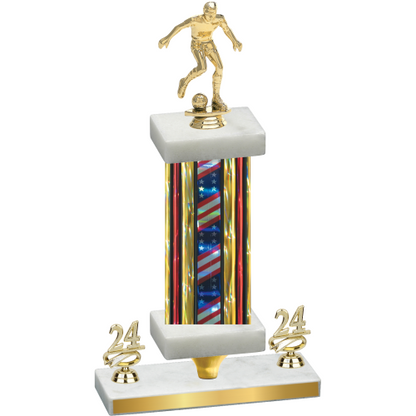 Premium Single Flag USA Year Soccer Trophy