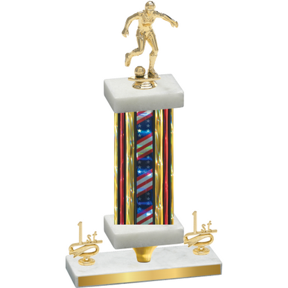 Premium Single Flag USA First Place Soccer Trophy