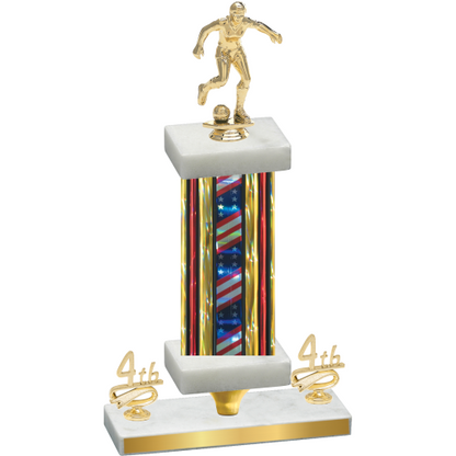 Premium Single Flag USA Fourth Place Soccer Trophy