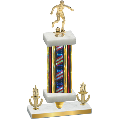 Premium Single Flag USA Victory Soccer Trophy