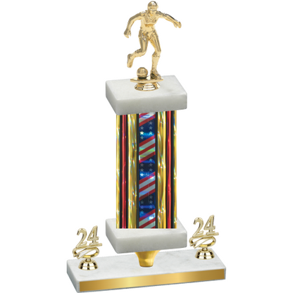 Premium Single Flag USA Year Soccer Trophy