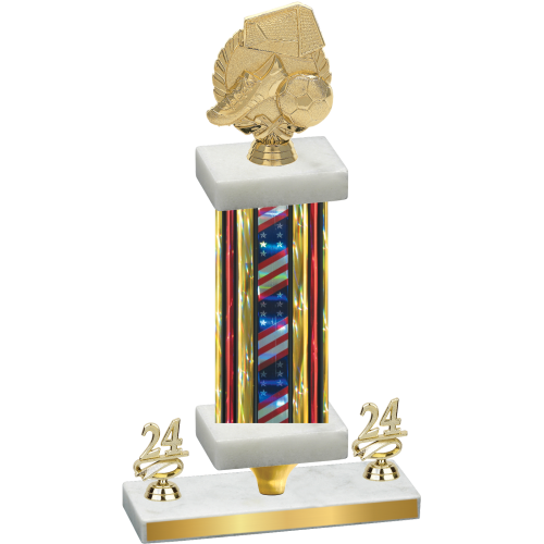 Premium Single Flag USA Year Soccer Trophy