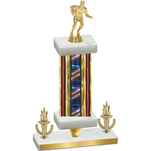 Premium Single Flag USA Victory Rugby Trophy