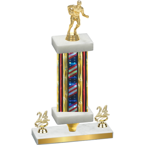 Premium Single Flag USA Year Rugby Trophy