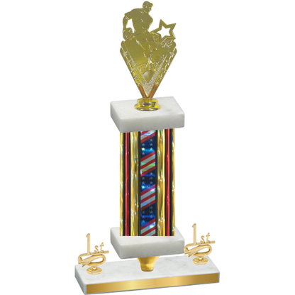 Premium Single Flag USA First Place Rugby Trophy