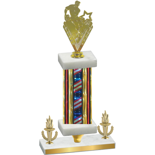 Premium Single Flag USA Victory Rugby Trophy