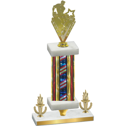 Premium Single Flag USA Victory Rugby Trophy