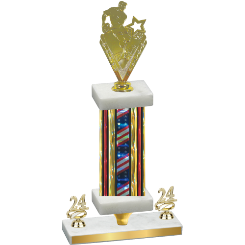Premium Single Flag USA Year Rugby Trophy