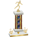 Premium Single Flag USA Second Place Running Trophy