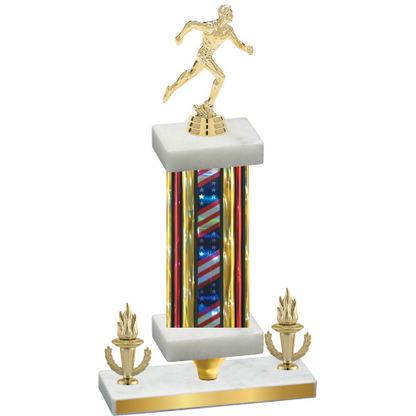 Premium Single Flag USA Victory Running Trophy
