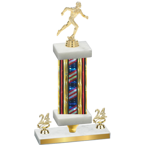 Premium Single Flag USA Year Running Trophy