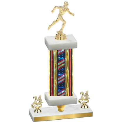 Premium Single Flag USA Year Running Trophy