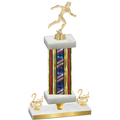 Premium Single Flag USA Second Place Running Trophy