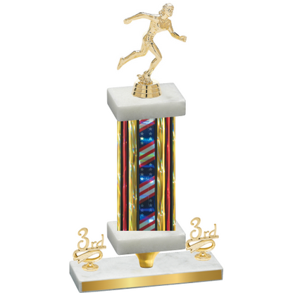 Premium Single Flag USA Third Place Running Trophy