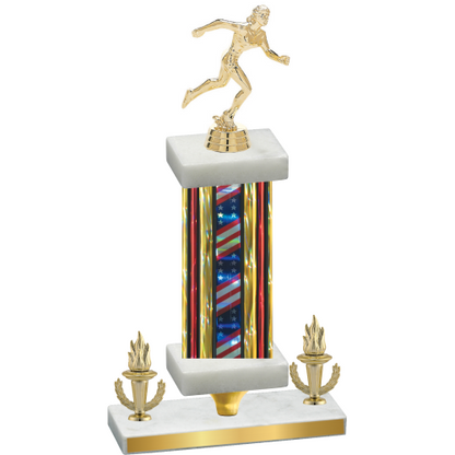 Premium Single Flag USA Victory Running Trophy