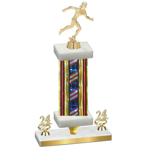 Premium Single Flag USA Year Running Trophy