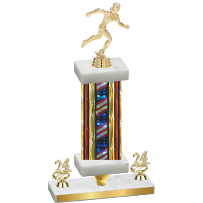 Premium Single Flag USA Year Running Trophy